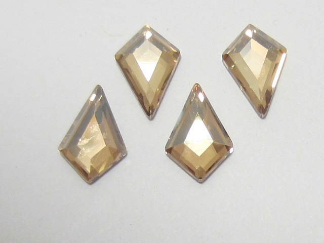 10 pcs. KITE 8.6X5.6mm GOLDEN SHADOW FLATBACK European Rhinestones